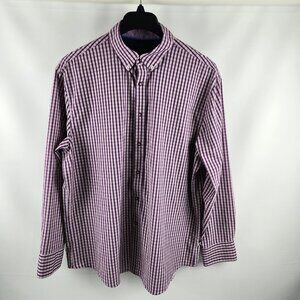 Construct Shirt Mens XL Purple Multi Checks Slim Fit 4-Way Stretch Dress Shirt